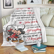 Load image into Gallery viewer, Personalized Mouse Blanket Custom Love Quote Gift for Couple
