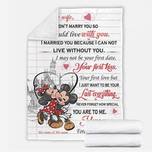 Load image into Gallery viewer, Personalized Mouse Blanket Custom Love Quote Gift for Couple
