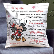 Load image into Gallery viewer, Personalized Minnie &amp; Mickey Mouse Throw Pillow Gift for Couples
