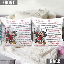 Load image into Gallery viewer, Personalized Minnie &amp; Mickey Mouse Throw Pillow Gift for Couples
