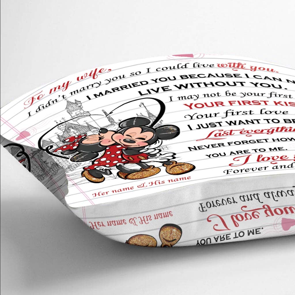 Personalized Minnie & Mickey Mouse Throw Pillow Gift for Couples