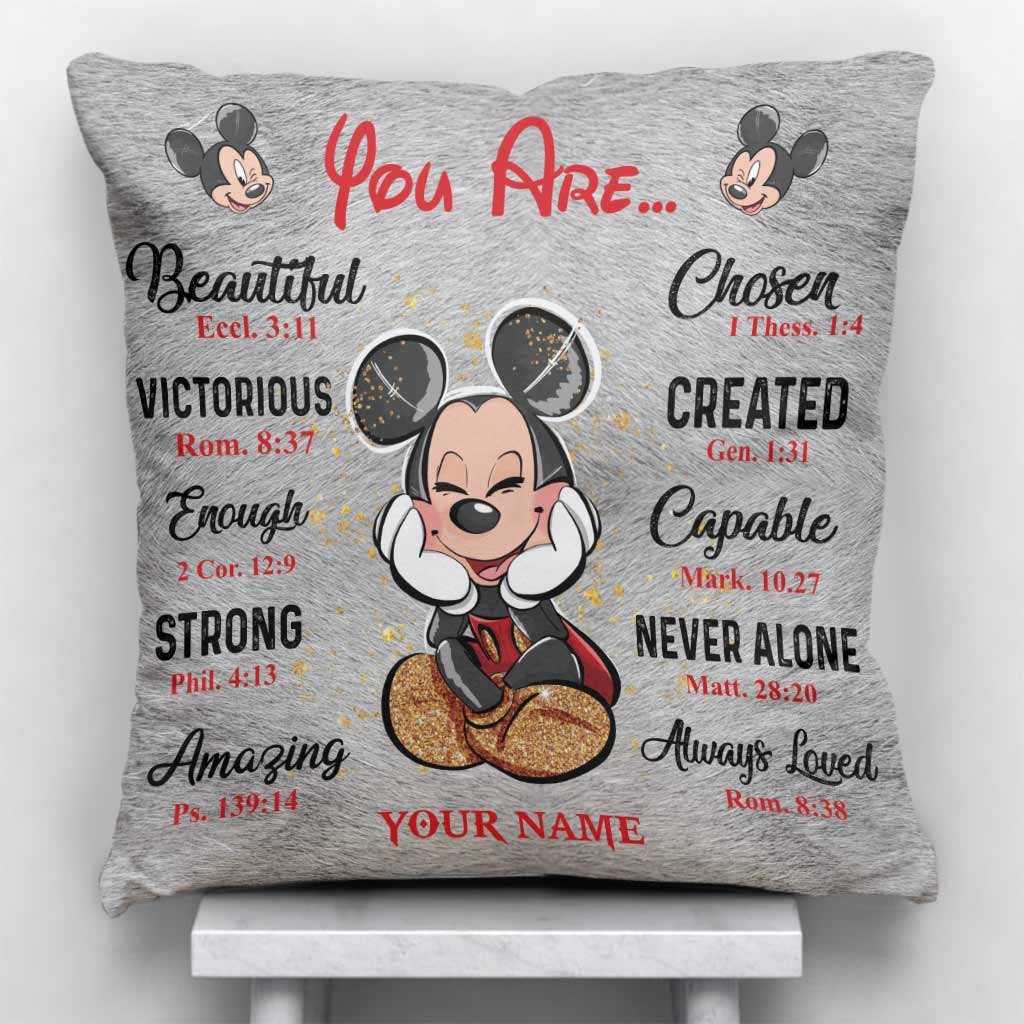 Personalized Mouse Throw Pillow with Inspirational Quotes for Kids