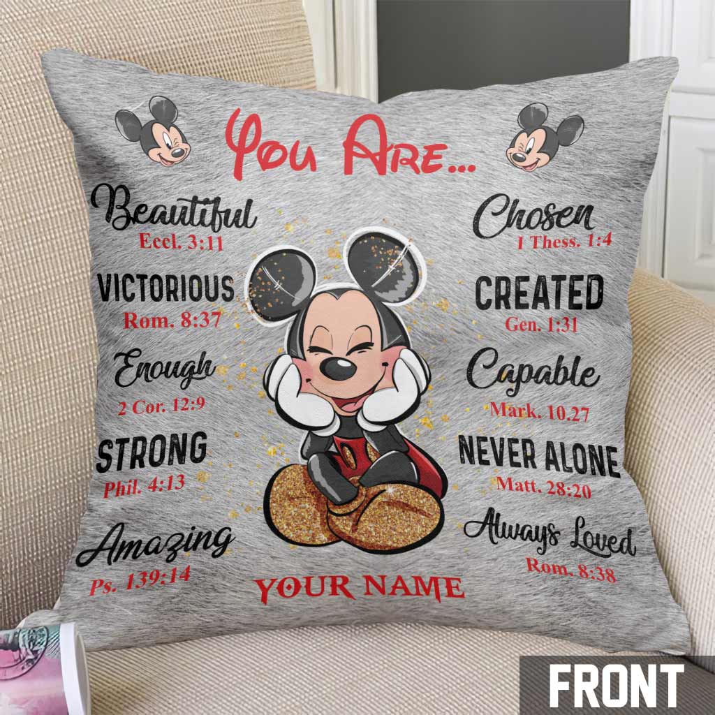 Personalized Mouse Throw Pillow with Inspirational Quotes for Kids