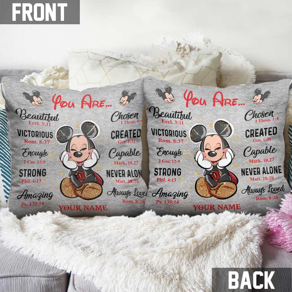 Personalized Mouse Throw Pillow with Inspirational Quotes for Kids
