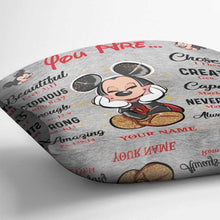 Load image into Gallery viewer, Personalized Mouse Throw Pillow with Inspirational Quotes for Kids
