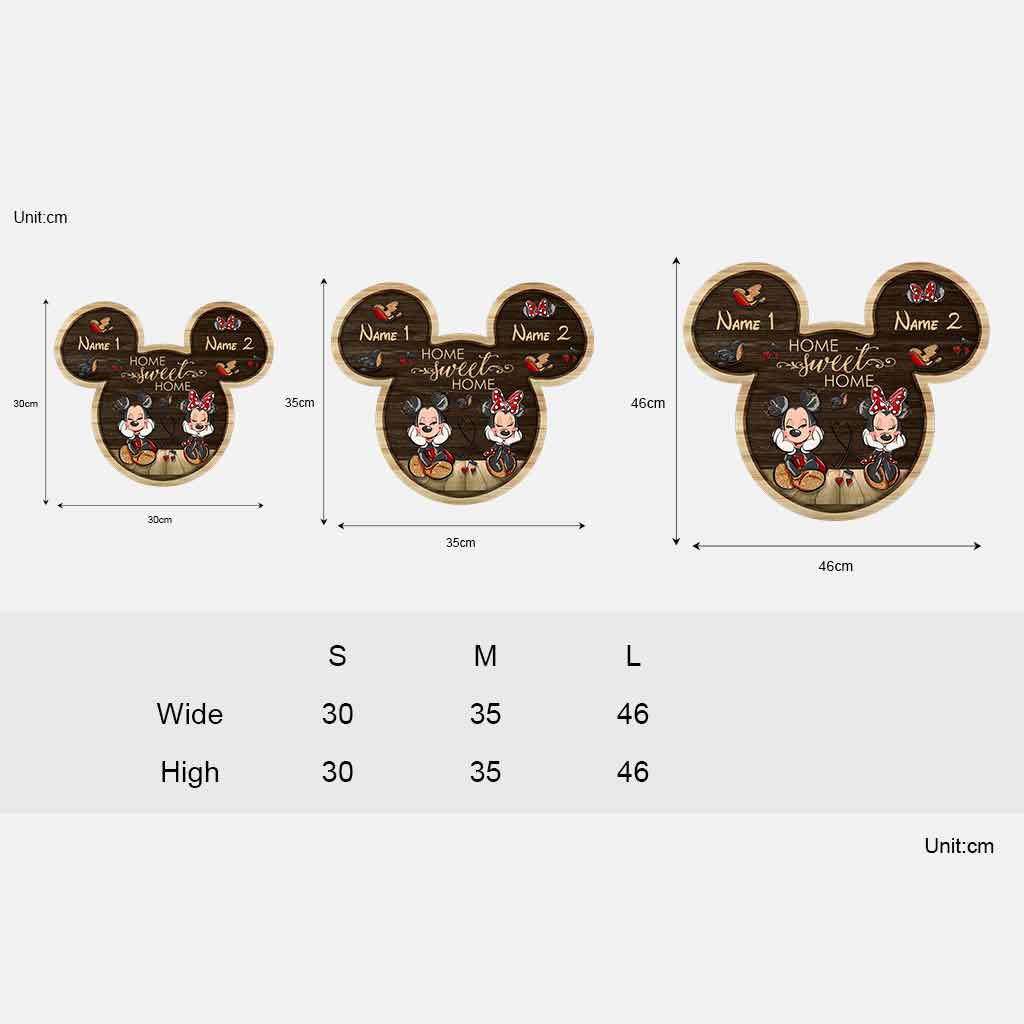 Personalized Mouse-Shaped Wood Sign Home Sweet Home Gift