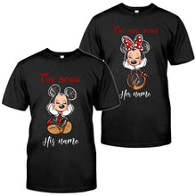 Load image into Gallery viewer, Personalized His &amp; Her Mouse T-shirts Custom Name Gift
