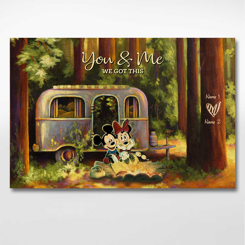 Personalized Camping Partners For Life Poster Custom Names Gift for Couples