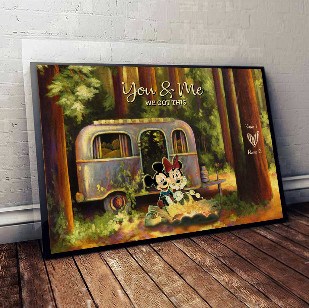 Personalized Camping Partners For Life Poster Custom Names Gift for Couples