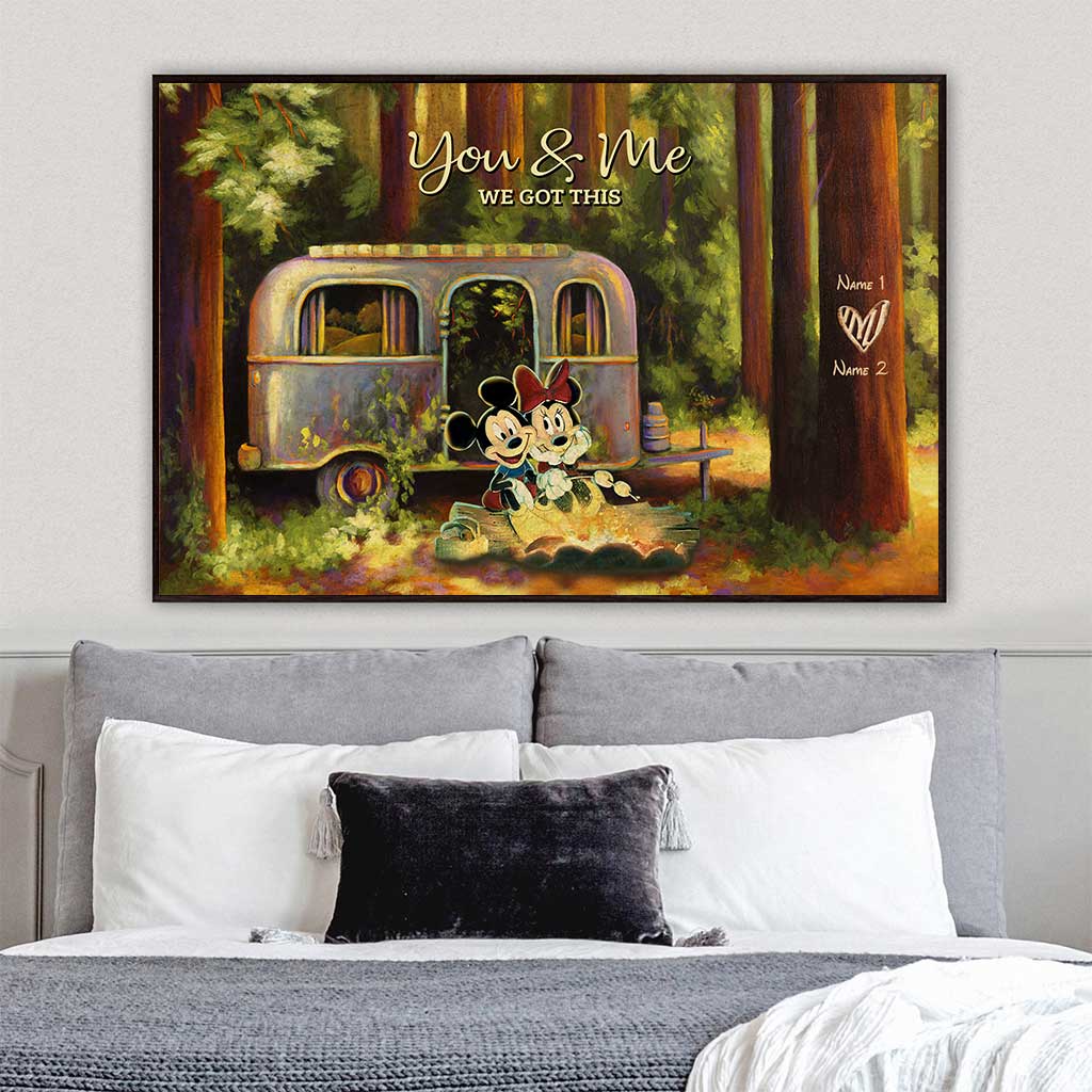 Personalized Camping Partners For Life Poster Custom Names Gift for Couples