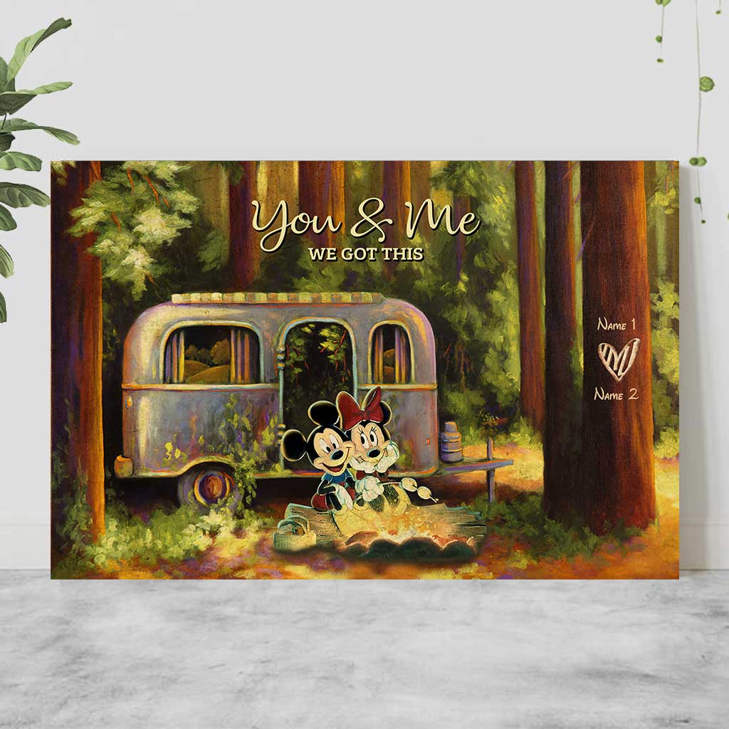 Personalized Camping Partners For Life Poster Custom Names Gift for Couples