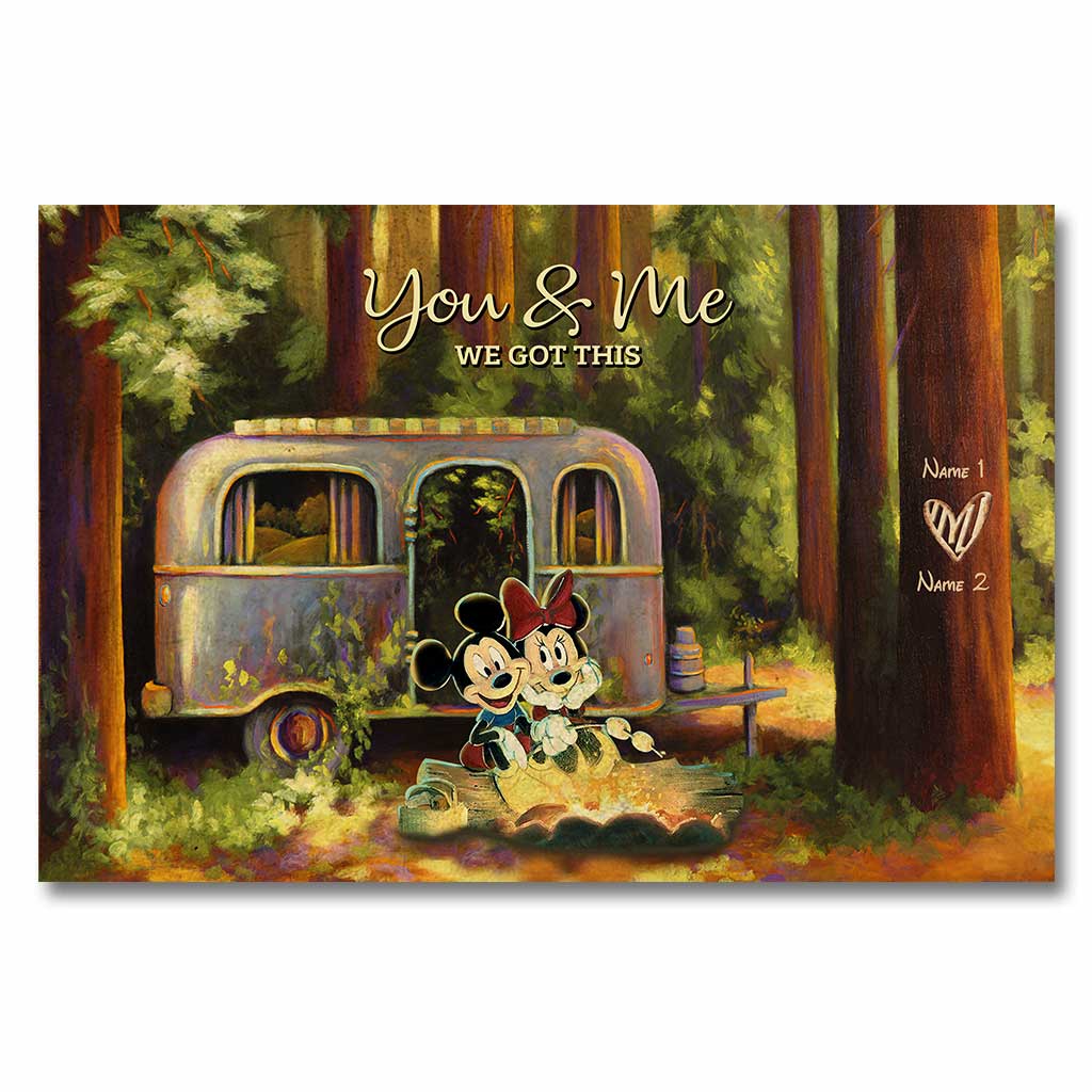 Personalized Camping Partners For Life Poster Custom Names Gift for Couples