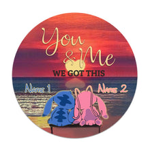Load image into Gallery viewer, Personalized Round Wood Sign Custom Name Gift for Couples
