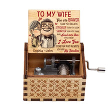 Load image into Gallery viewer, Personalized Hand Crank Music Box for Couples - You Are My Sunshine Gift
