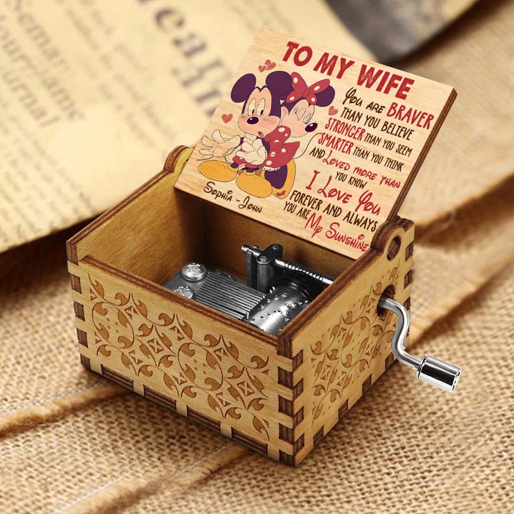 Personalized Hand Crank Music Box Unique Couple Gift for Wife