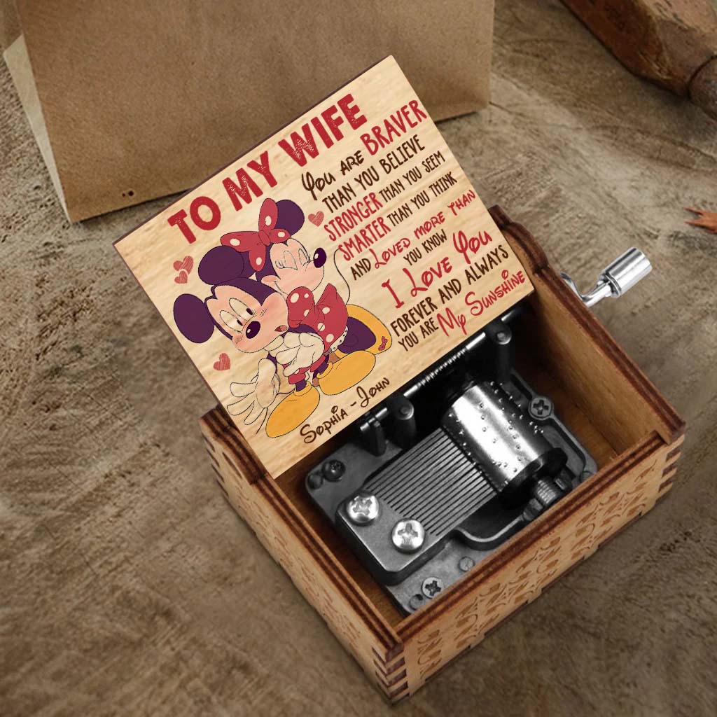 Personalized Hand Crank Music Box Unique Couple Gift for Wife