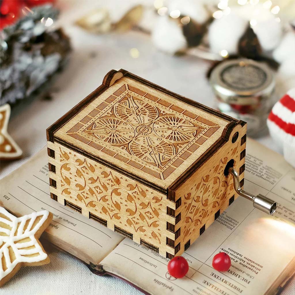 Personalized Hand Crank Music Box Unique Couple Gift for Wife
