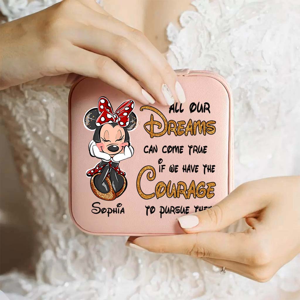 Personalized Mouse Jewelry Box Custom Name Pink Gift for Her