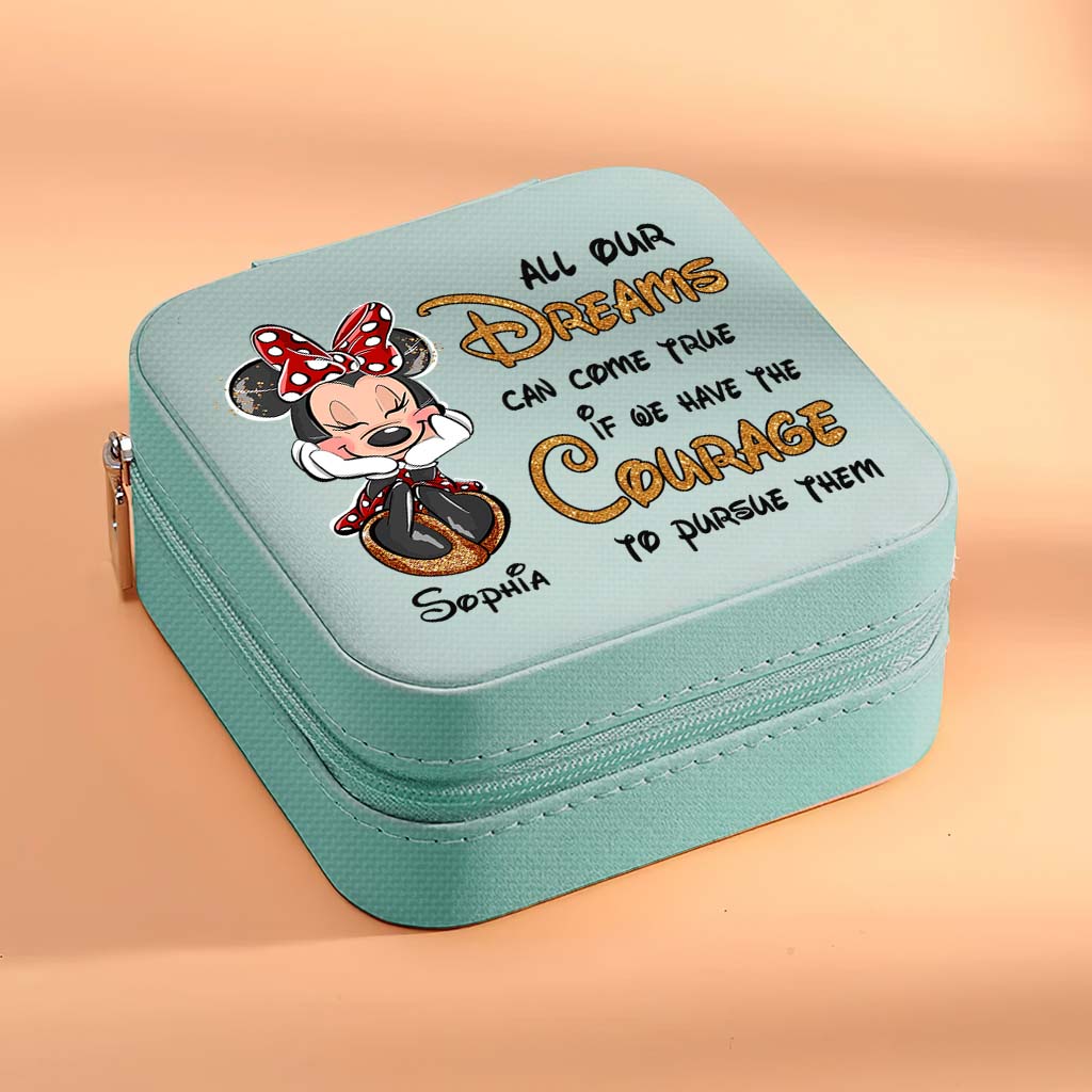 Personalized Mouse Jewelry Box Custom Name Pink Gift for Her