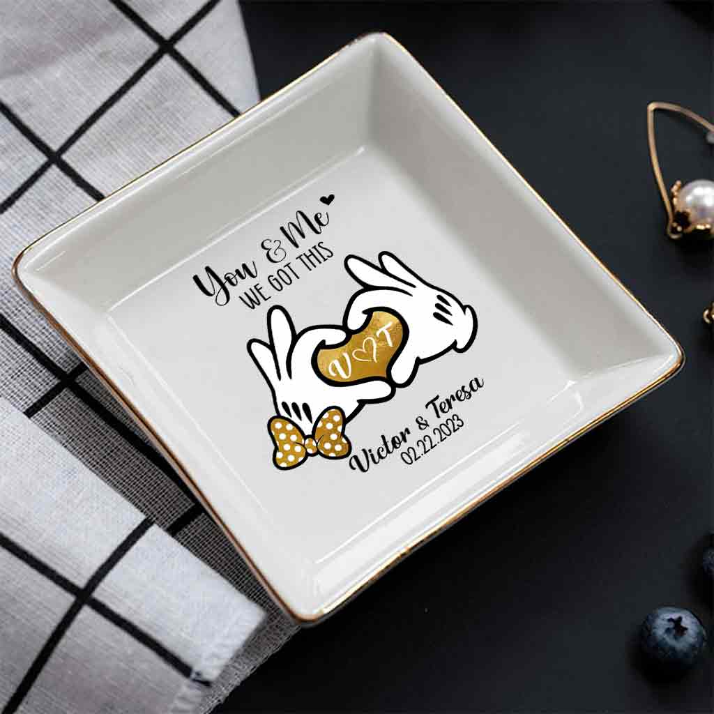 Personalized Couple Jewelry Dish Custom Name Gift for Anniversary