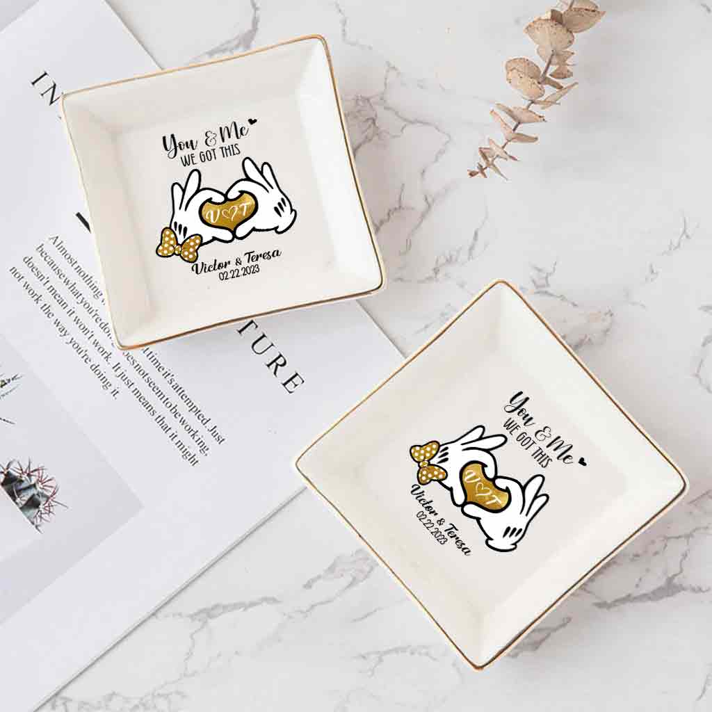 Personalized Couple Jewelry Dish Custom Name Gift for Anniversary
