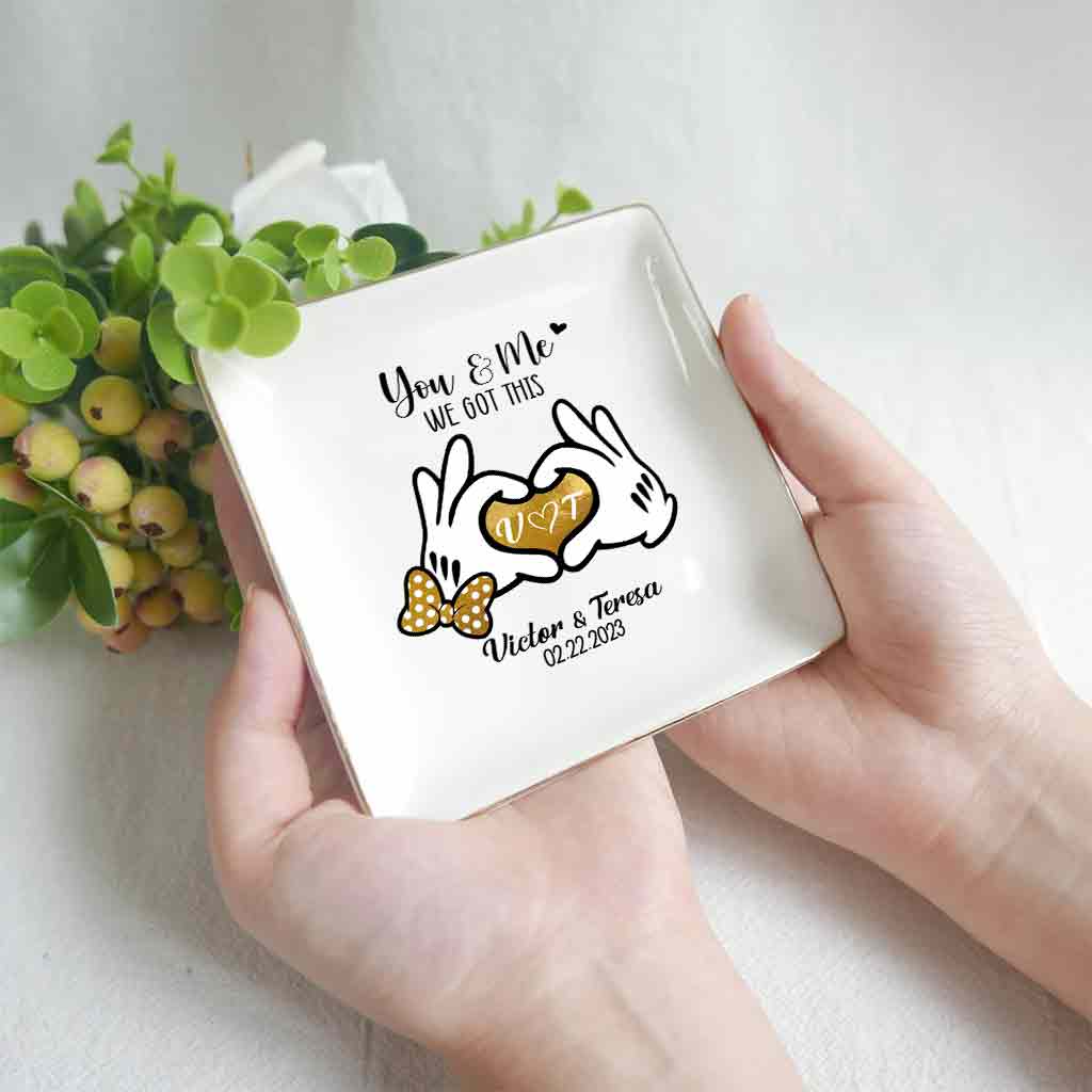 Personalized Couple Jewelry Dish Custom Name Gift for Anniversary