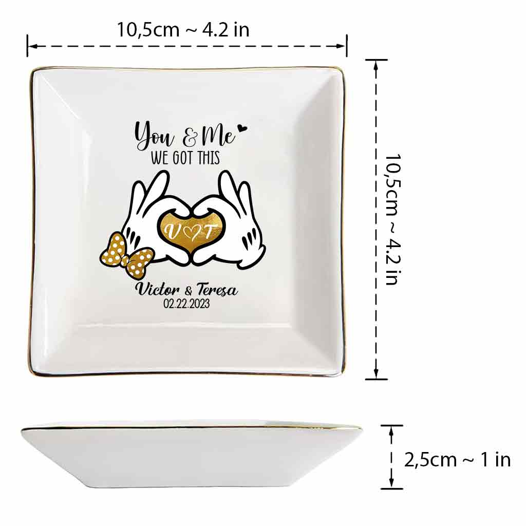 Personalized Couple Jewelry Dish Custom Name Gift for Anniversary