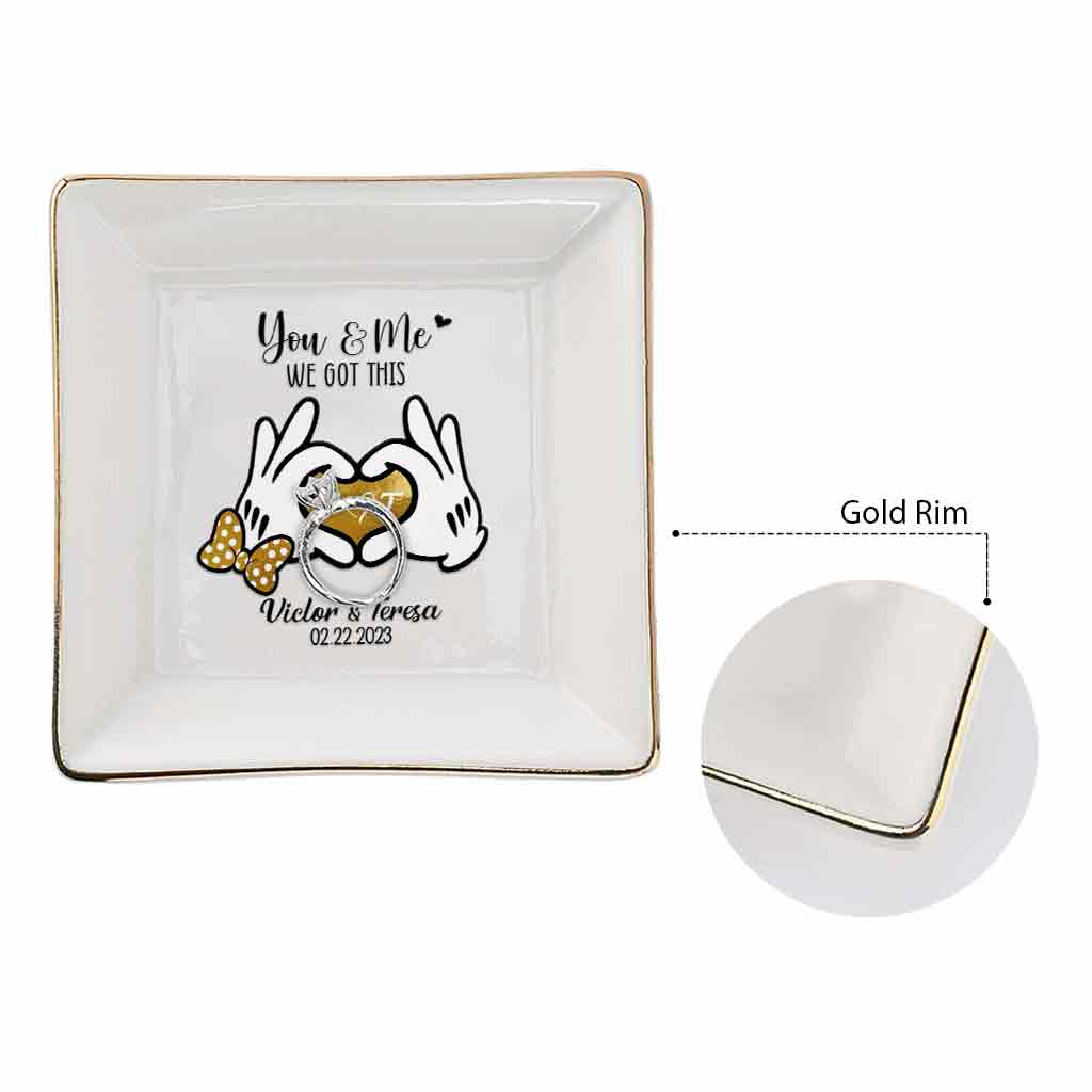 Personalized Couple Jewelry Dish Custom Name Gift for Anniversary