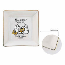 Load image into Gallery viewer, Personalized Couple Jewelry Dish Custom Name Gift for Anniversary
