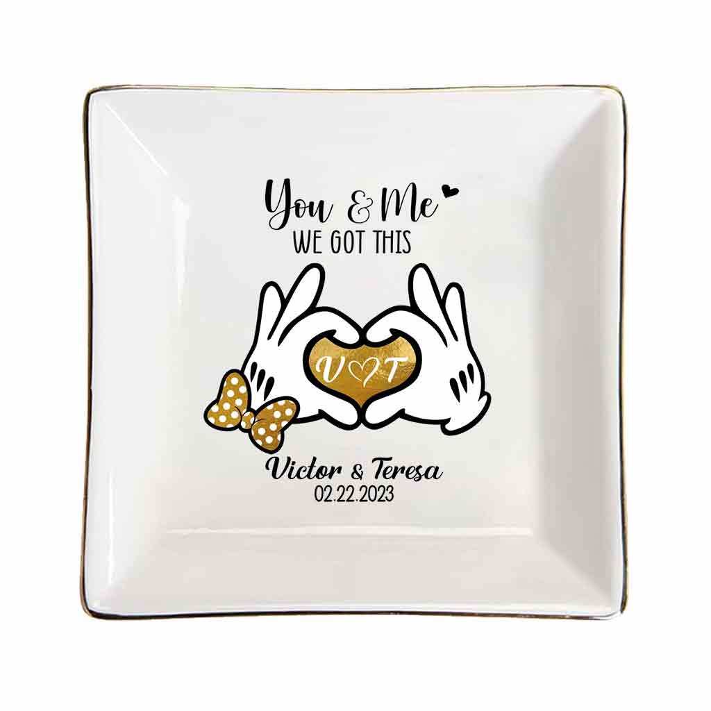 Personalized Couple Jewelry Dish Custom Name Gift for Anniversary