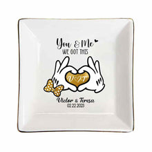 Load image into Gallery viewer, Personalized Couple Jewelry Dish Custom Name Gift for Anniversary
