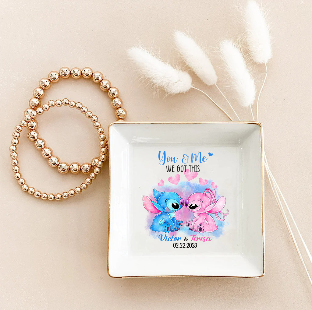 Personalized Ohana Jewelry Dish Custom Name Gift for Couples