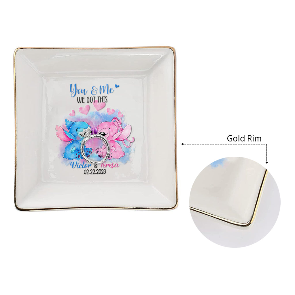 Personalized Ohana Jewelry Dish Custom Name Gift for Couples