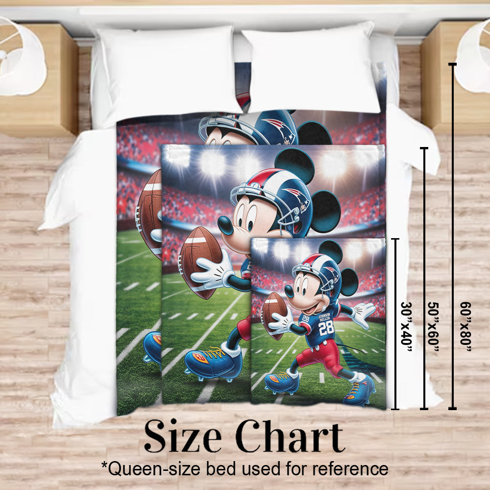 Personalized Football Blanket Custom Name Gift for Fans