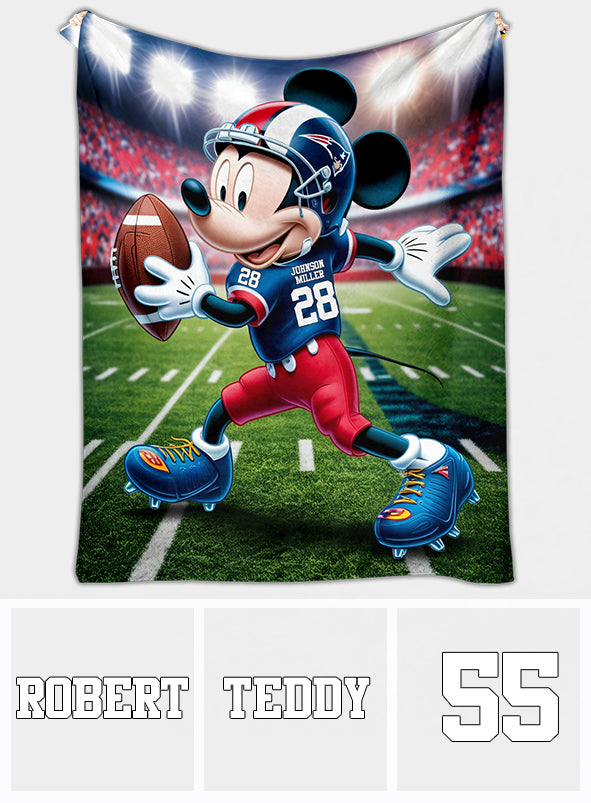 Personalized Football Blanket Custom Name Gift for Fans