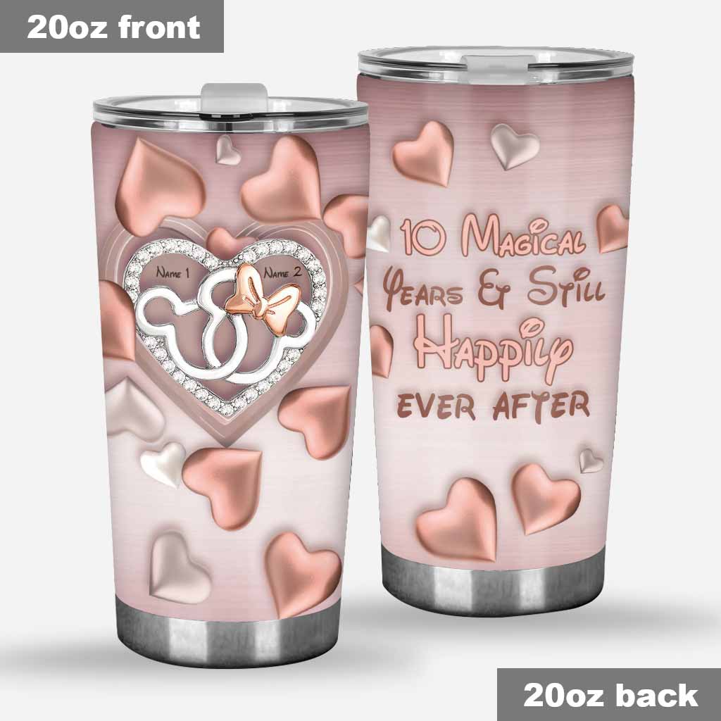 Personalized Romantic Couple Tumbler Gift for Anniversary Unique Custom Name Design