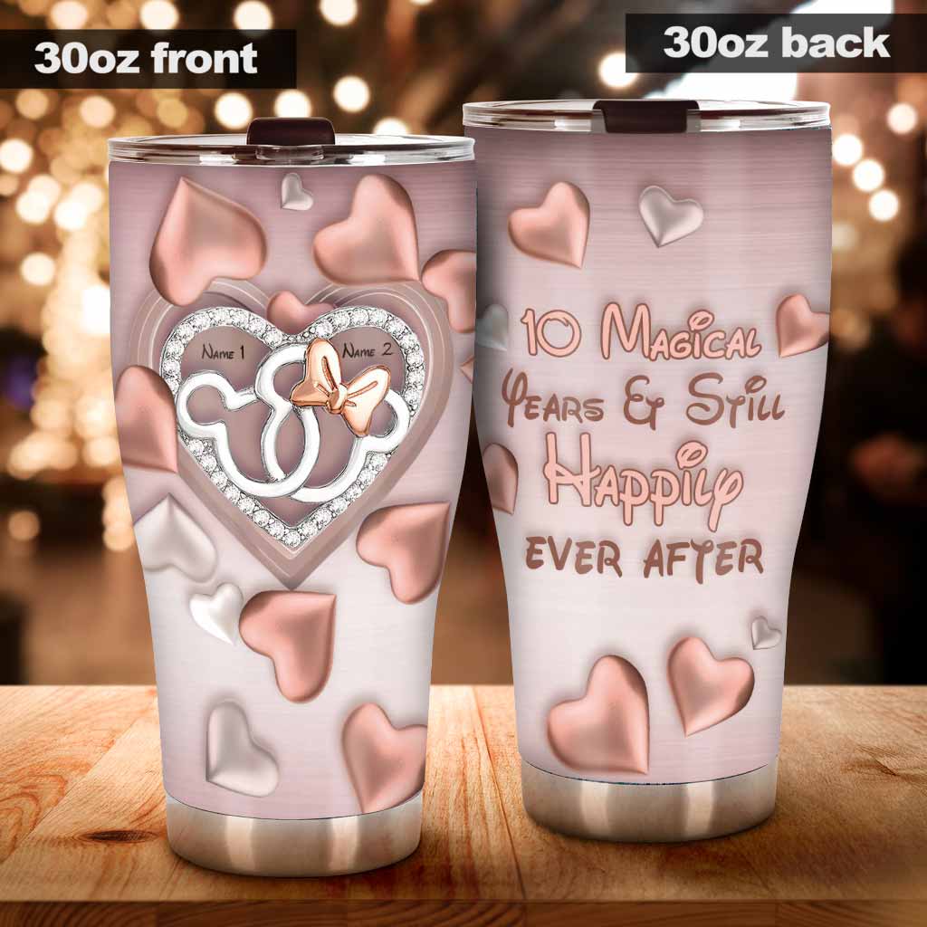 Personalized Romantic Couple Tumbler Gift for Anniversary Unique Custom Name Design