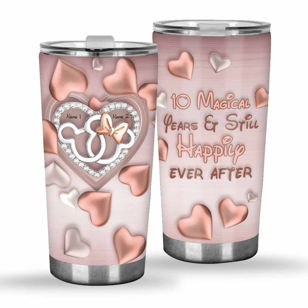 Personalized Romantic Couple Tumbler Gift for Anniversary Unique Custom Name Design