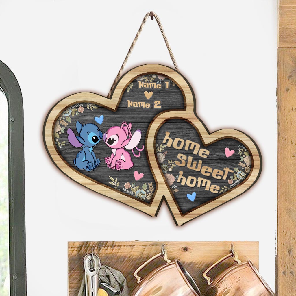 Personalized Ohana Wood Sign Custom Names Heart Home Decor