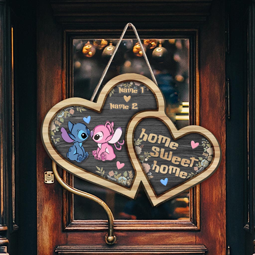 Personalized Ohana Wood Sign Custom Names Heart Home Decor