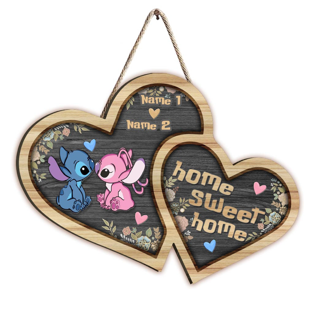 Personalized Ohana Wood Sign Custom Names Heart Home Decor