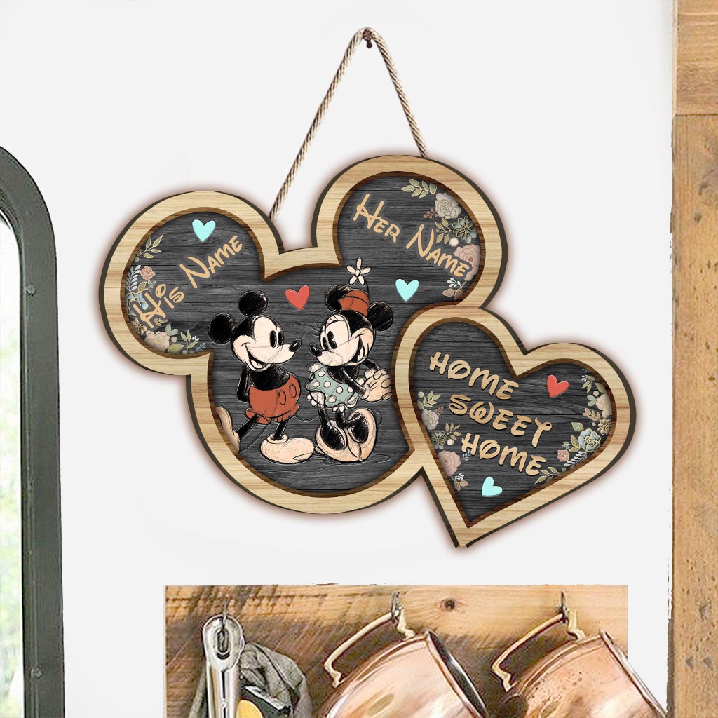 Personalized Mickey Mouse Home Sweet Home Wood Sign Gift