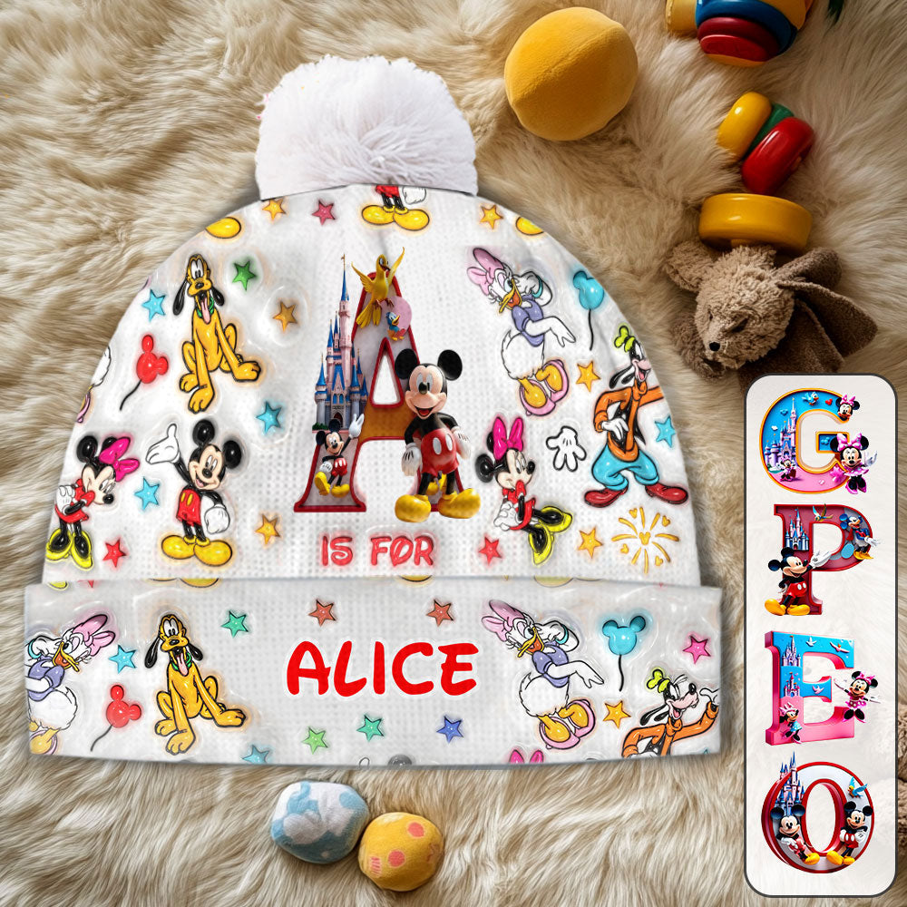 Personalized Mouse Beanie Hat Custom Name Gift for Kids