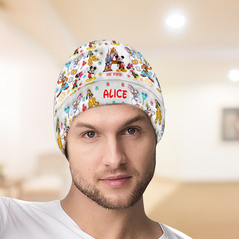 Personalized Mouse Beanie Hat Custom Name Gift for Kids
