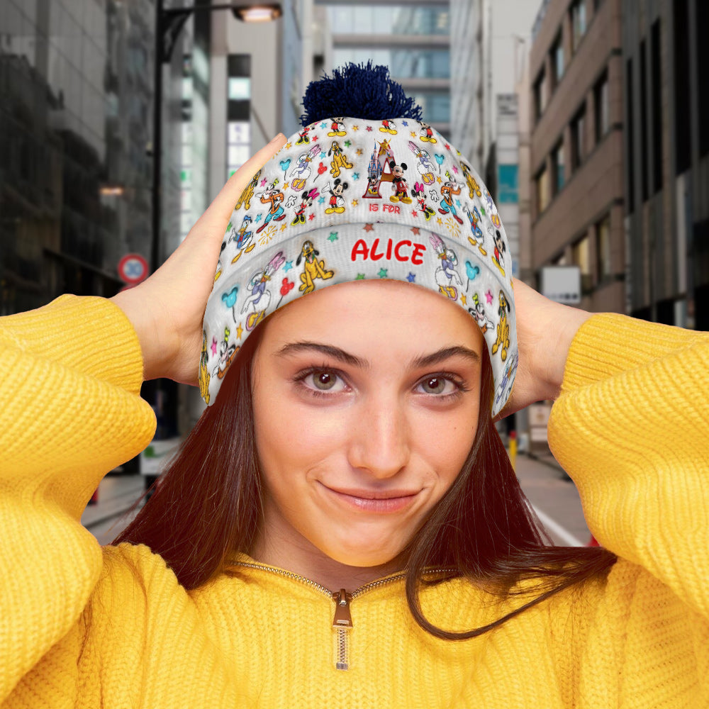 Personalized Mouse Beanie Hat Custom Name Gift for Kids