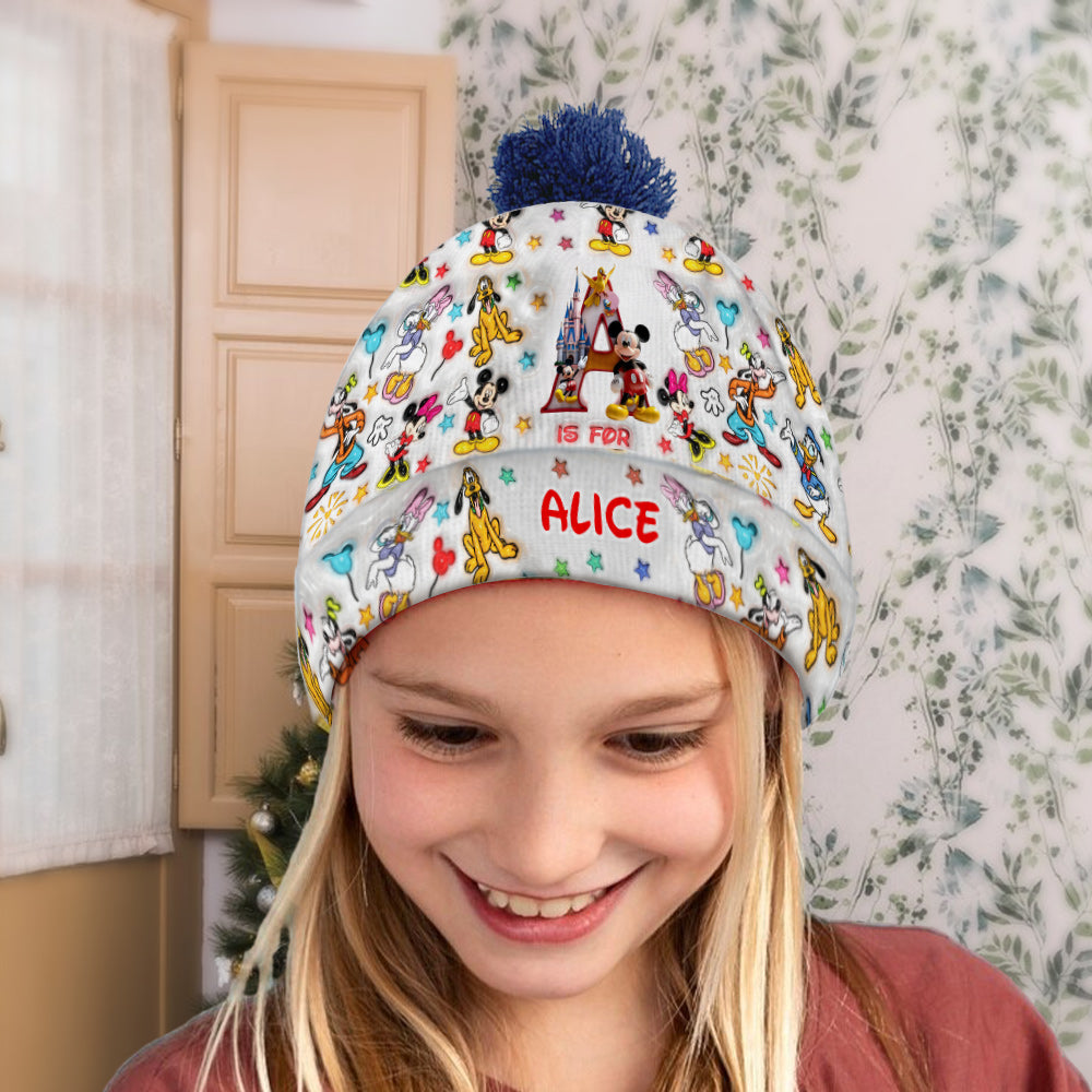 Personalized Mouse Beanie Hat Custom Name Gift for Kids