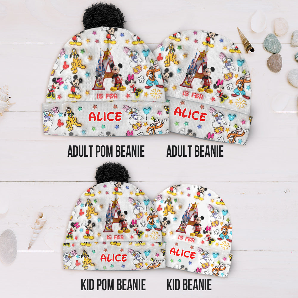 Personalized Mouse Beanie Hat Custom Name Gift for Kids
