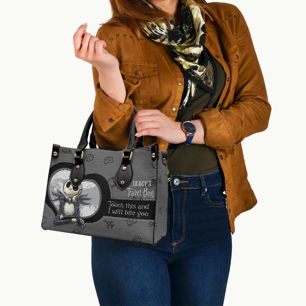 Personalized Leather Handbag with Quote for Travel Gift