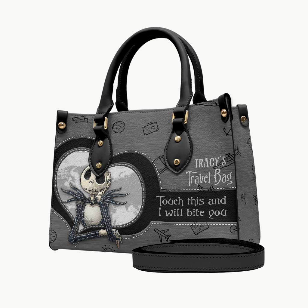 Personalized Leather Handbag with Quote for Travel Gift