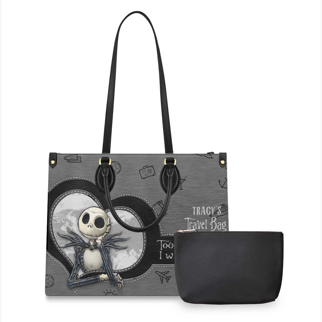Personalized Leather Handbag with Quote for Travel Gift